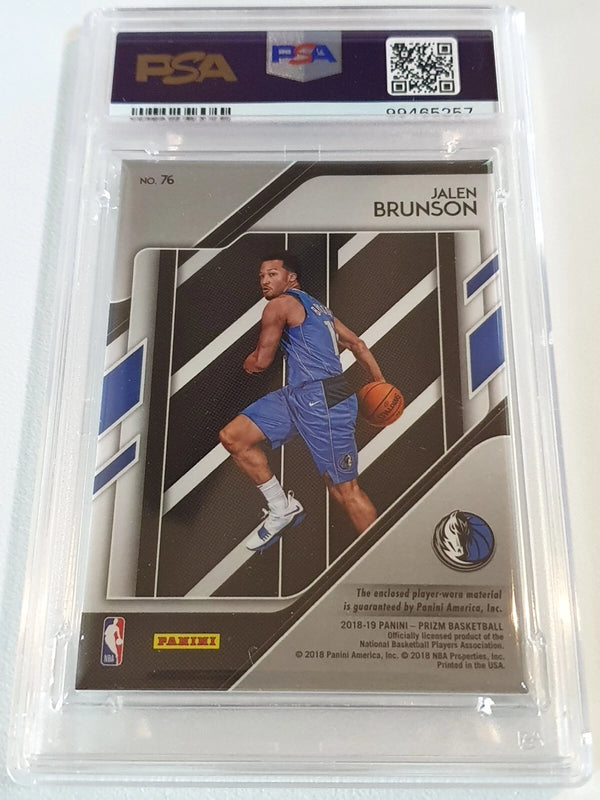 2018 Panini Prizm Jalen Brunson Rookie #PATCH Player Worn Jersey RC - PSA 9