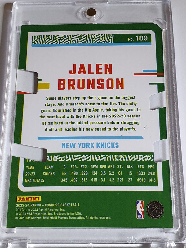 2023 Panini Donruss Jalen Brunson #189 SILVER PRESS PROOF /25 Die Cut Holo