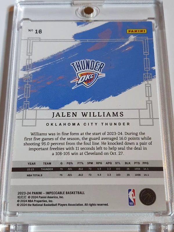 2023 Panini Impeccable Jalen Williams #16 BRONZE /99 Edition - Ready to Grade