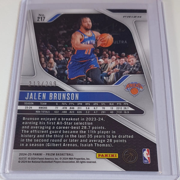 2024 Panini Prizm Jalen Brunson #217 RED /299 Holo - Ready to Grade