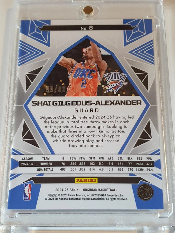 2024 Obsidian Shai Gilgeous-Alexander #8 ELECTRIC ETCH BRONZE FLOOD 99/99 Holo