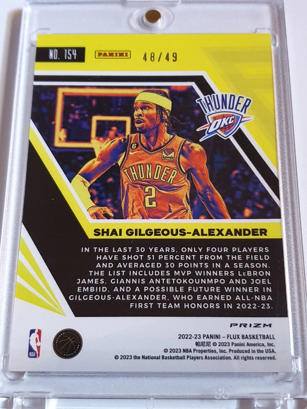 2022 Flux Shai Gilgeous-Alexander #154 SOLAR ECLIPSE /49 Holo - Ready to Grade