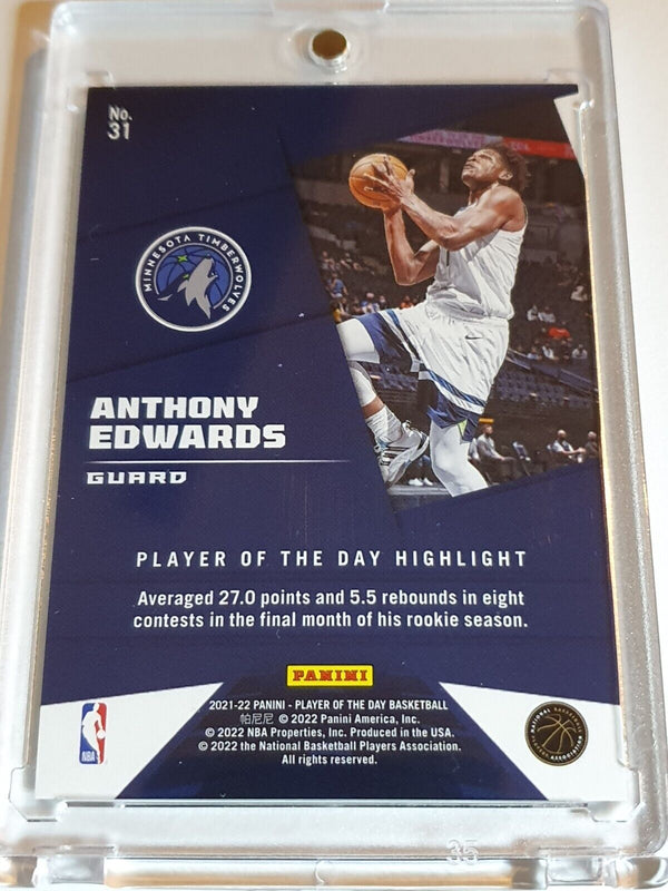 2021 Panini Anthony Edwards #31 KABOOM /99 Holo Player Of The Day - Rare