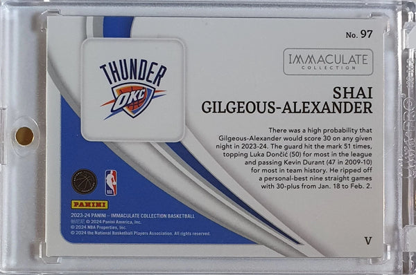 2023 Panini Immaculate Shai Gilgeous-Alexander #97 RED /49 Foil Variation - Rare