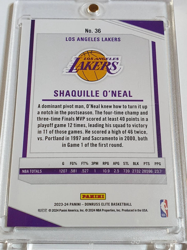 2023 Panini Donruss Elite Shaquille O'Neal #36 HYPER GREEN /24 Holo - Rare