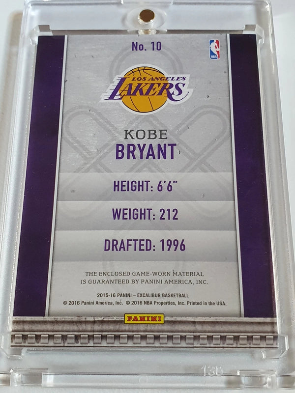 2015 Panini Excalibur Kobe Bryant #PATCH Game Worn Jersey - Ready to Grade
