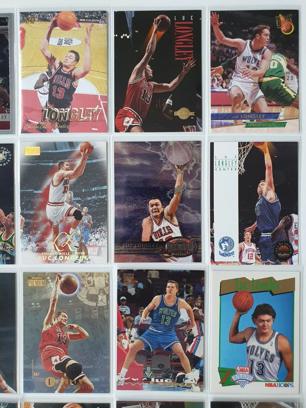 Luc Longley Collection Lot of 30 Cards (Chicago Bulls + Rookie) - Good Condition