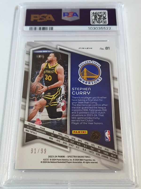 2023 Panini Spectra Stephen Curry #81 INTERSTELLAR /99 Prizm - PSA 9 (POP 2)