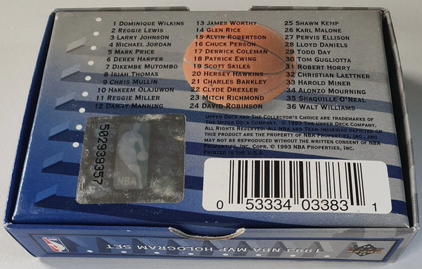 1993 Upper Deck NBA MVP Hologram Set (Complete 36 Cards Set) - Michael Jordan