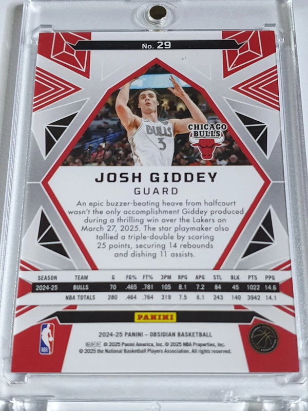 2024 Panini Obsidian Josh Giddey #29 ELECTRIC ETCH PURPLE FLOOD /75 Holo (Bulls)
