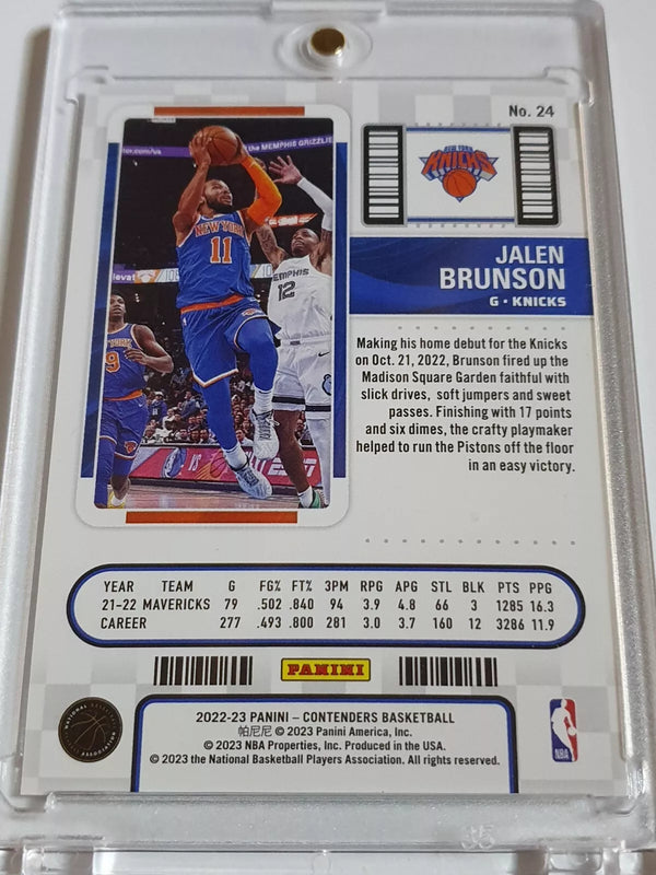 2022 Panini Contenders Jalen Brunson #24 THE FINALS /49 Holo - Ready to Grade