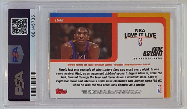 2003 Topps Basketball Kobe Bryant #LL-KB Love it Live - PSA 9 (Low POP)