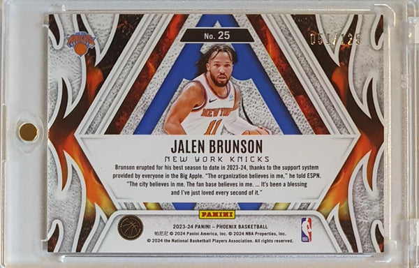 2023 Panini Phoenix Jalen Brunson #25 RED /125 Holo Fire Forged - Ready to Grade