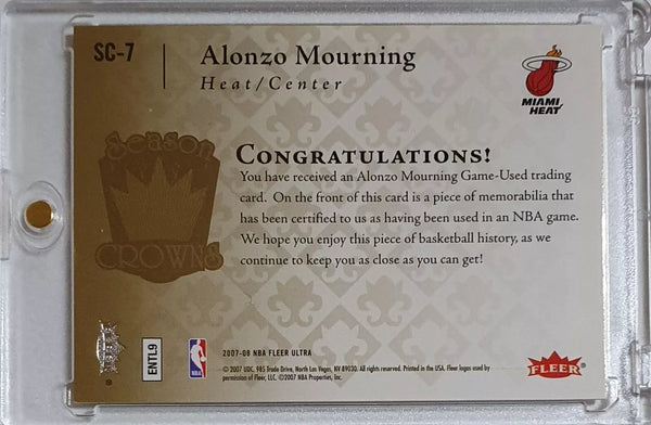 2007 Fleer Ultra Alonzo Mourning #PATCH Game Worn Jersey - Rare