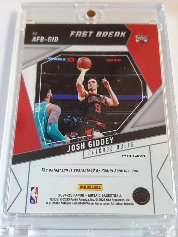 2024 Panini Mosaic Josh Giddey AUTO FAST BREAK Holo Autographs (Bulls) - Rare