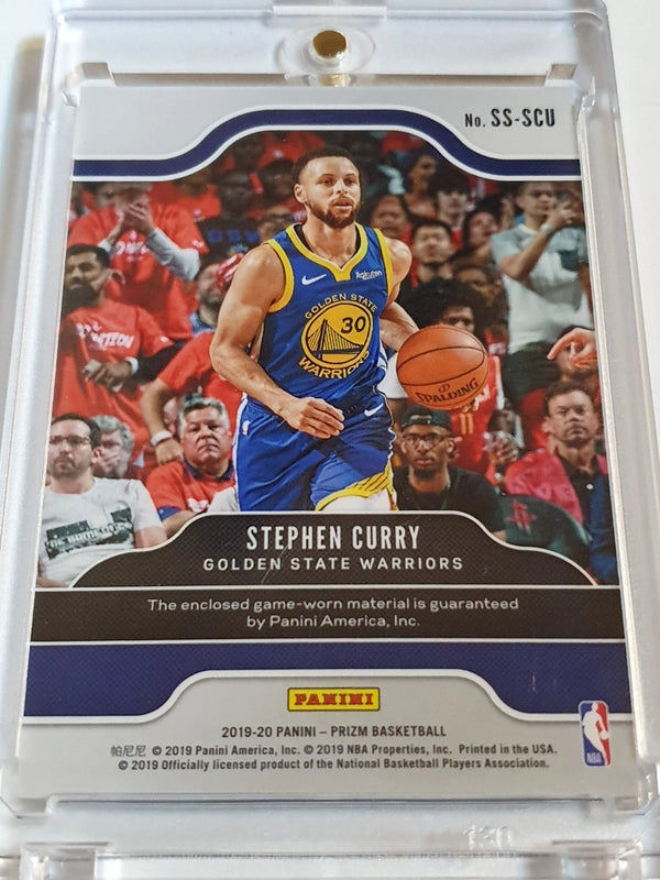 2019 Panini Prizm Stephen Curry #PATCH Game Worn White Jersey - Ready to Grade