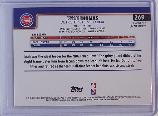 2025 Topps Flagship Isiah Thomas #269 ORANGE RAINBOW /25 Holo - Ready to Grade