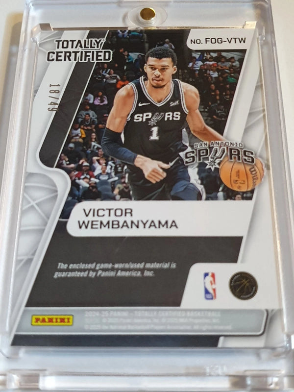 2024 Totally Certified Victor Wembanyama #PATCH MIRROR BLUE /49 Game Worn Jersey