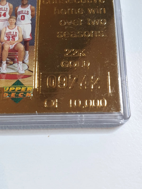 1997 Upper Deck Chicago Bulls Michael Jordan 22K GOLD /10000 72 Victories - Rare