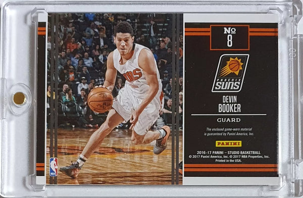 2016 Panini Studio Devin Booker #PATCH Game Worn Jumbo Jersey - Crease