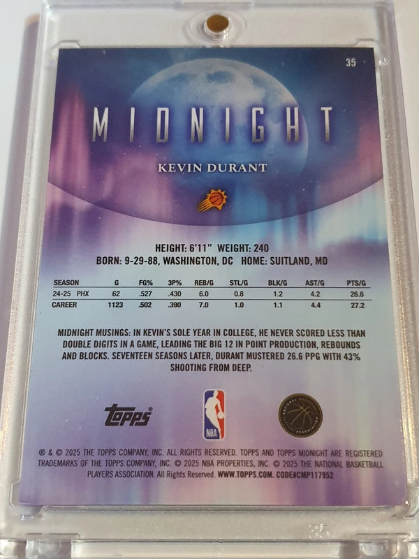 2025 Topps Midnight Kevin Durant #35 MOONRISE /25 Holo - Ready to Grade