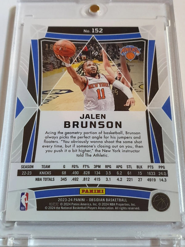 2023 Panini Obsidian Jalen Brunson #152 ELECTRIC ETCH GREEN /25 Holo - Rare