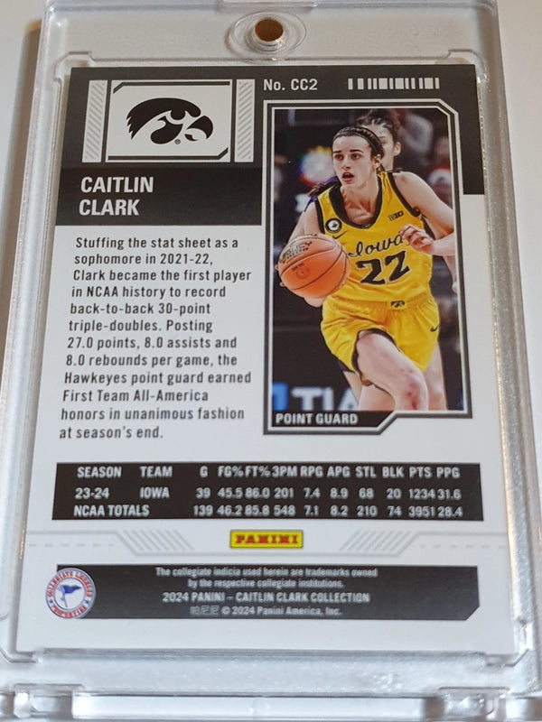 2024 Panini Caitlin Clark Rookie Collection #CC2 GOLD /99 Holo College Conteders