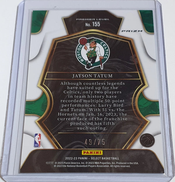 2022 Panini Select Jayson Tatum #155 WHITE DISCO /75 Holo Premier Level - Rare