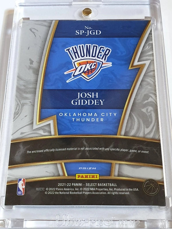 2021 Panini Select Josh Giddey Rookie #PATCH SILVER Holo Sparks Jersey - Rare