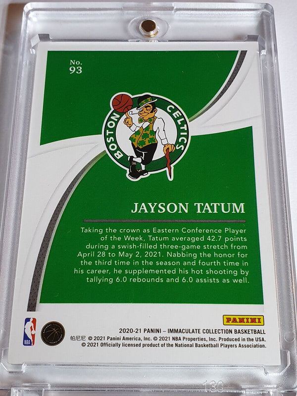 2020 Panini Immaculate Jayson Tatum #93 BLUE /25 Prizm - Ready to Grade