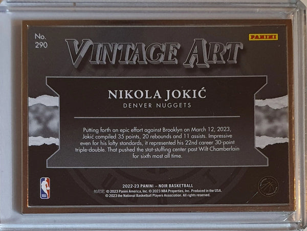 2022 Panini Noir Nikola Jokic #290 METAL FRAME /25 Vintage Art - Ready to Grade