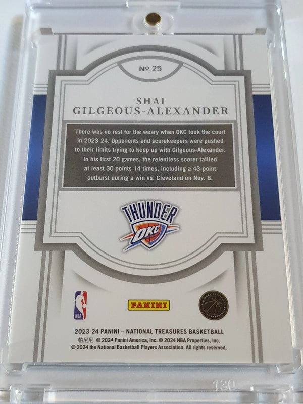 2023 National Treasures Shai Gilgeous-Alexander #25 RED /33 Foil Edition - Rare