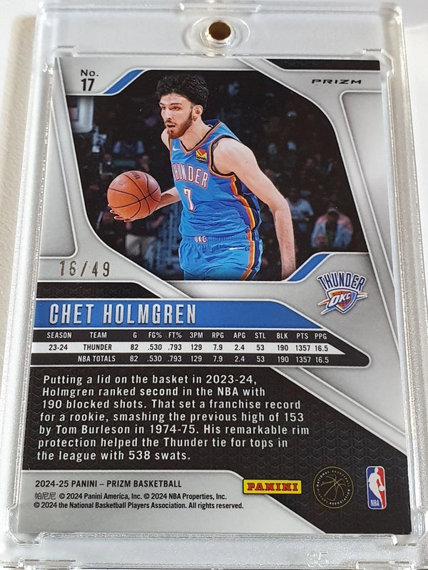 2024 Panini Prizm Chet Holmgren #17 BLUE SCOPE /49 Holo - Ready to Grade