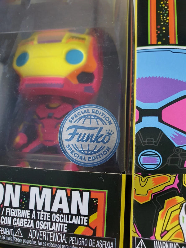 Lot of 12 x Marvel Avengers Funko BLACK LIGHT Special Figures + Protectors