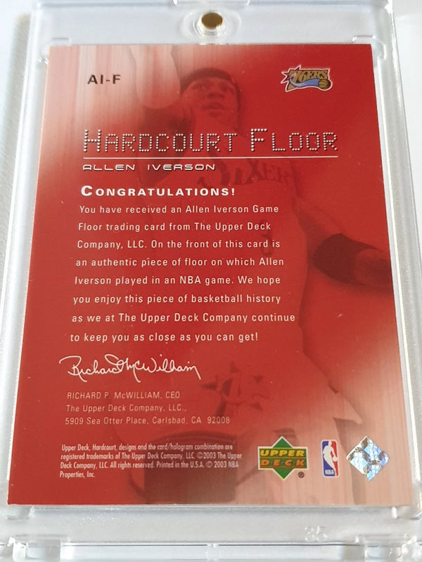 2003 Upper Deck Hardcourt Allen Iverson #AI-F USED GAME FLOOR - Rare Gem