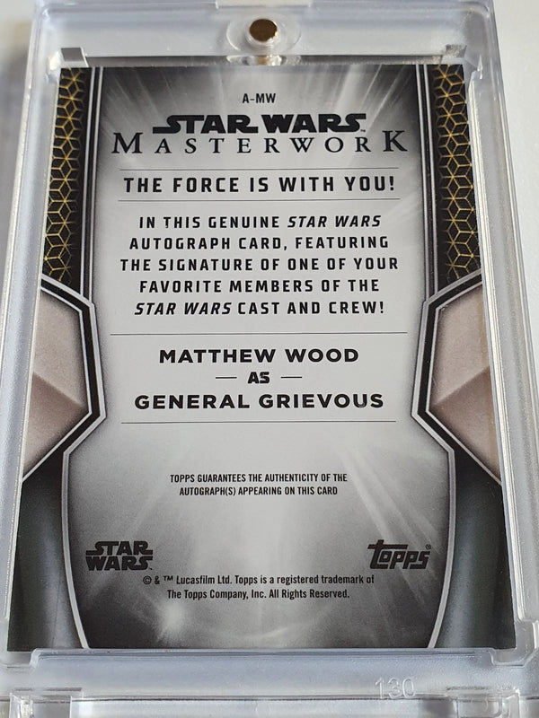 2025 Topps Star Wars Masterwork General Grievous AUTO #A-MW Matthew Wood On Card