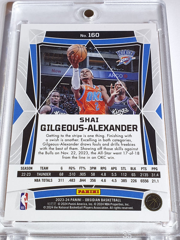 2023 Obsidian Shai Gilgeous-Alexander #160 ELECTRIC ETCH ORANGE FLOOD /99 Holo