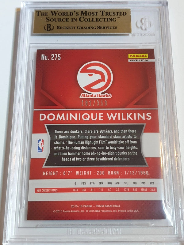 2015 Panini Prizm Dominique Wilkins #275 RUBY WAVE /350 Holo - BGS 9.5 (POP 2)