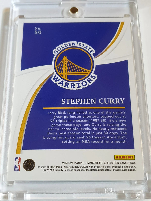2020 Panini Immaculate Stephen Curry #50 RED /49 Edition - Ready to Grade