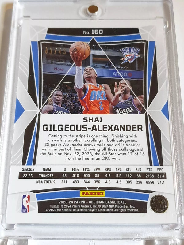 2023 Obsidian Shai Gilgeous-Alexander #160 ELECTRIC ETCH PURPLE FLOOD /49 Holo