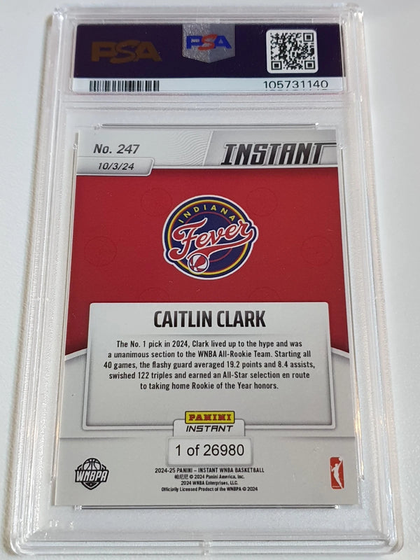 2024 Panini Instant WNBA Caitlin Clark Rookie #247 /26980 RC - PSA 9 (Low POP)