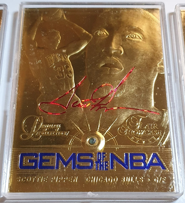 1998 Fleer Gems of the NBA 23KT GOLD /4523 (Set of 3 Cards) Jordan Pippen Rodman