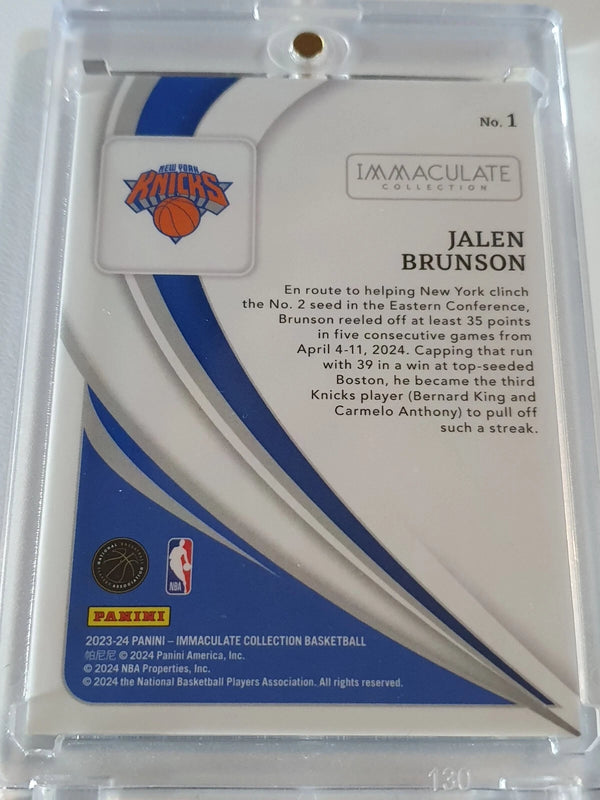 2023 Panini Immaculate Jalen Brunson #1 SILVER /99 Foil Edition - Ready to Grade