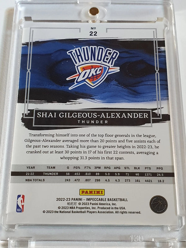 2022 Panini Impeccable Shai Gilgeous-Alexander #22 SILVER /75 Foil Edition Rare