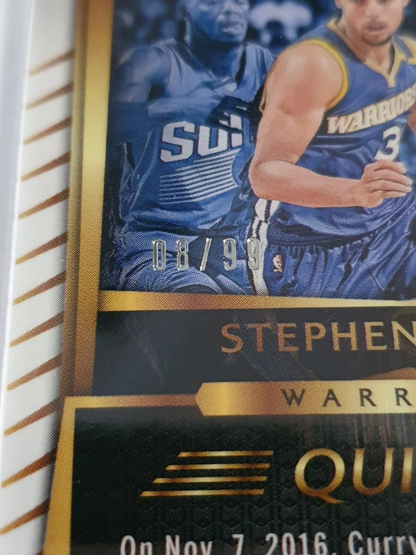 2016 Panini Select Stephen Curry #PATCH PURPLE /99 Prizm Game Worn Jersey - Rare