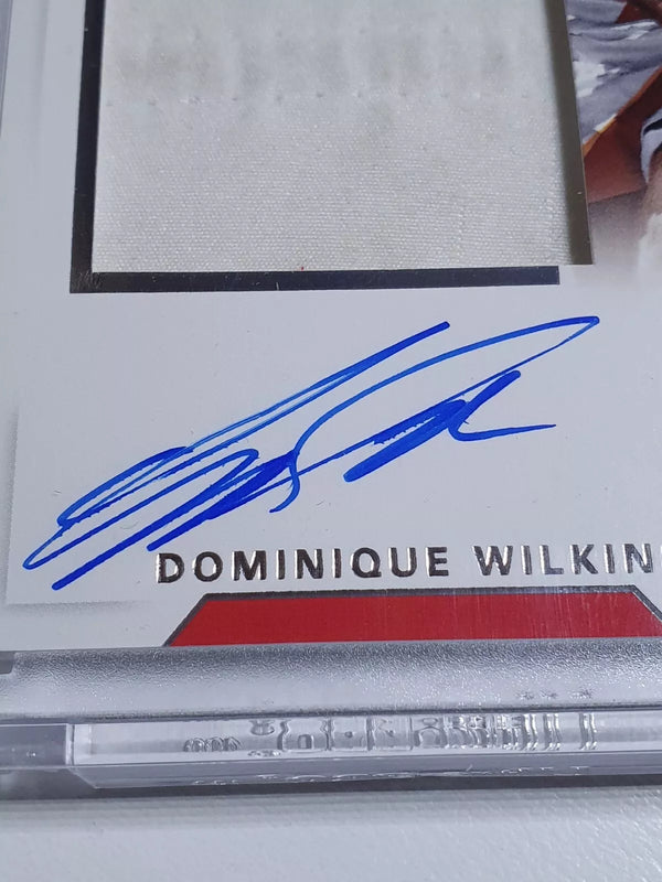 2017 National Treasures Dominique Wilkins #PATCH AUTO /49 Game Worn Jumbo Jersey