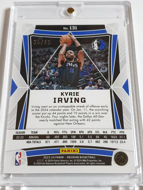 2023 Panini Obsidian Kyrie Irving #131 ELECTRIC ETCH PURPLE FLOOD /49 Holo