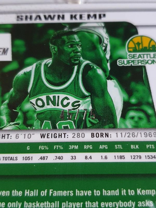 2024 Panini Prizm Deca Shawn Kemp #AUTO PURPLE /75 Holo Signatures - Rare