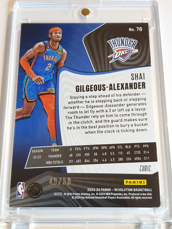 2023 Panini Revolution Shai Gilgeous-Alexander #76 CUBIC /50 Holo - Rare