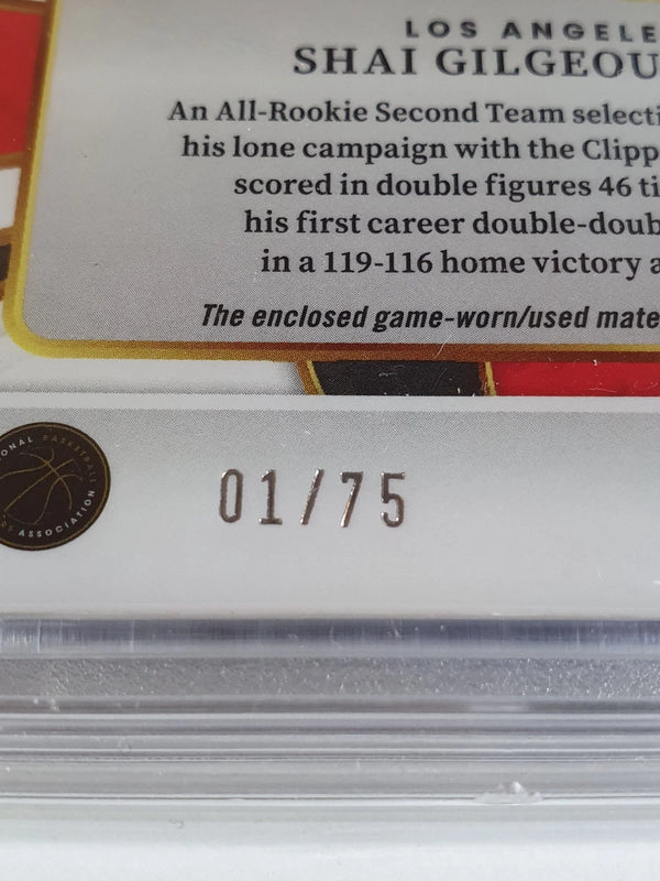 2023 Select Shai Gilgeous-Alexander #PATCH BLUE /75 Game Worn Jersey - PSA 9